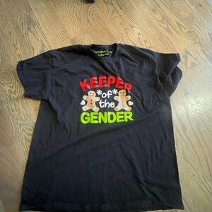 Black Graphic Tee with Colorful Print